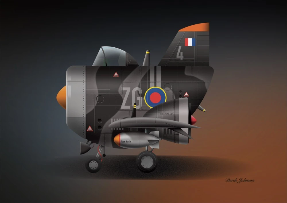 Ole Fat Bob the Cold War chibi jet fighter