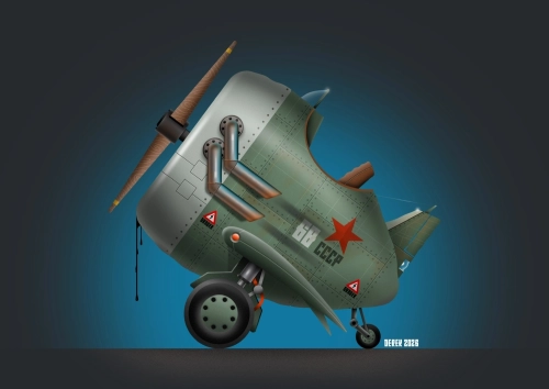From Russia with love! Chibi style aviation aircraft illustration artwork.