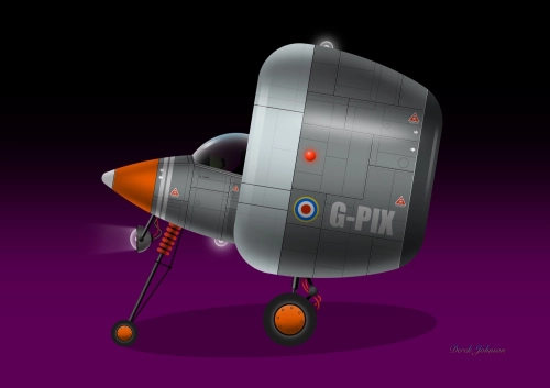 The Phat 1 - the over powered and over here chibi jet illustration